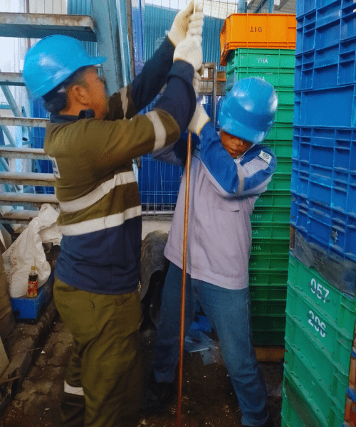 Pemasangan-Grounding-Sistem-di-PT-Cubic-Indonesia