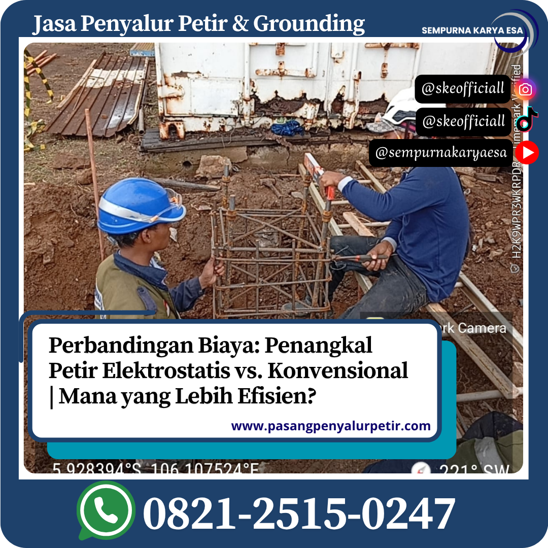 Perbandingan biaya penangkal petir elektrostatis dan konvensional