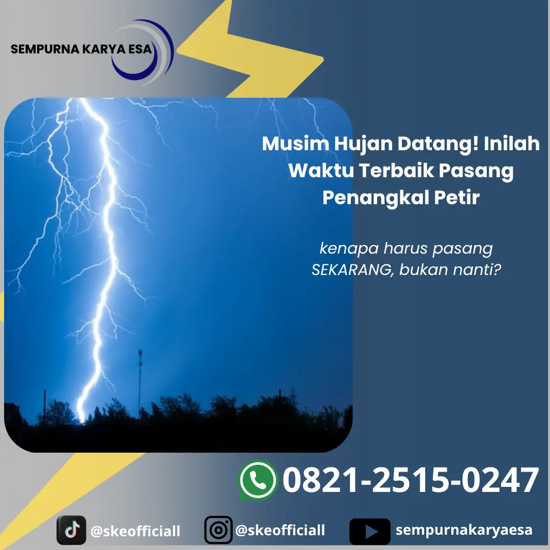 pasang penangkal petir di musim hujan