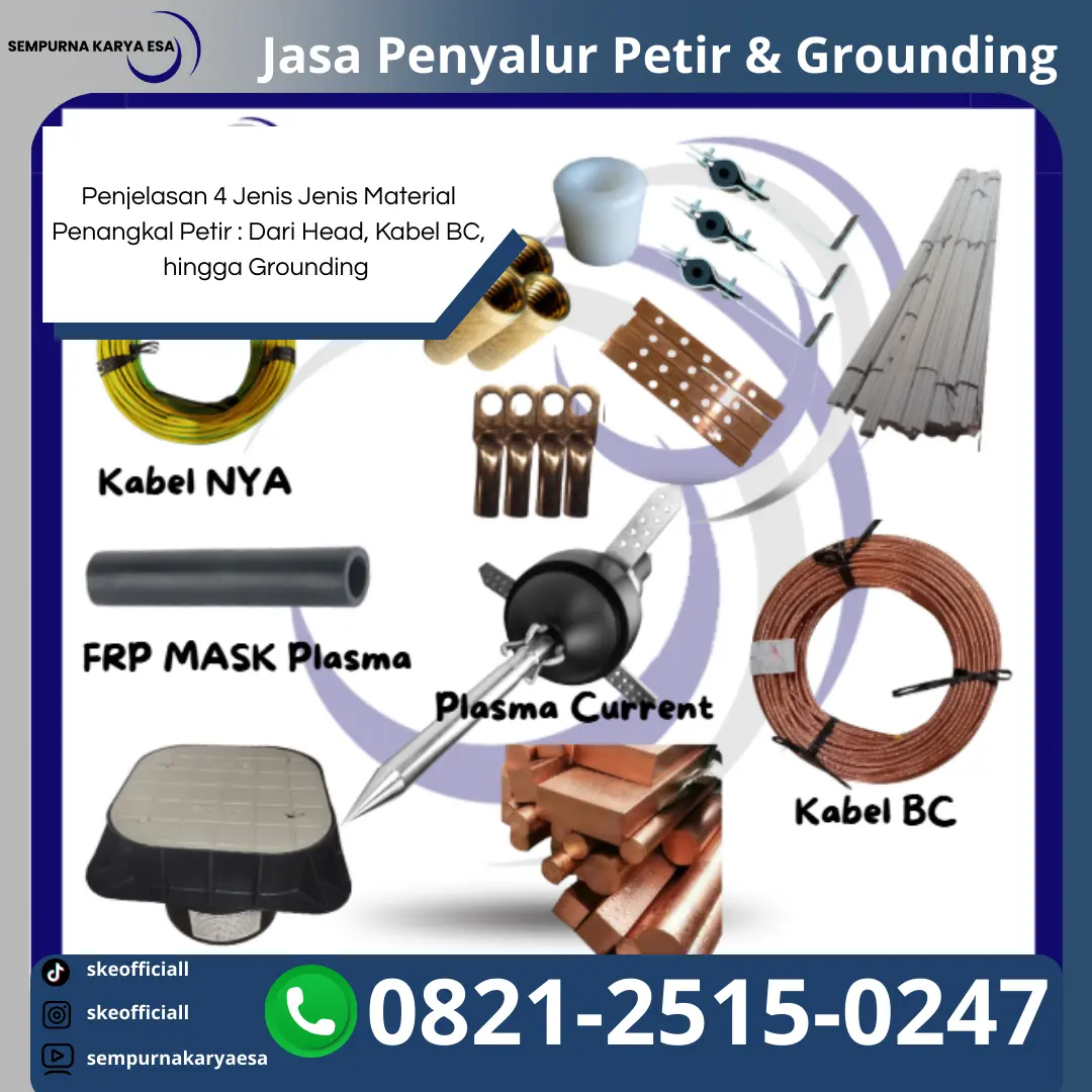 jenis jenis material penangkal petir