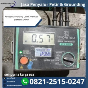 grounding listrik harus di bawah 5 ohm
