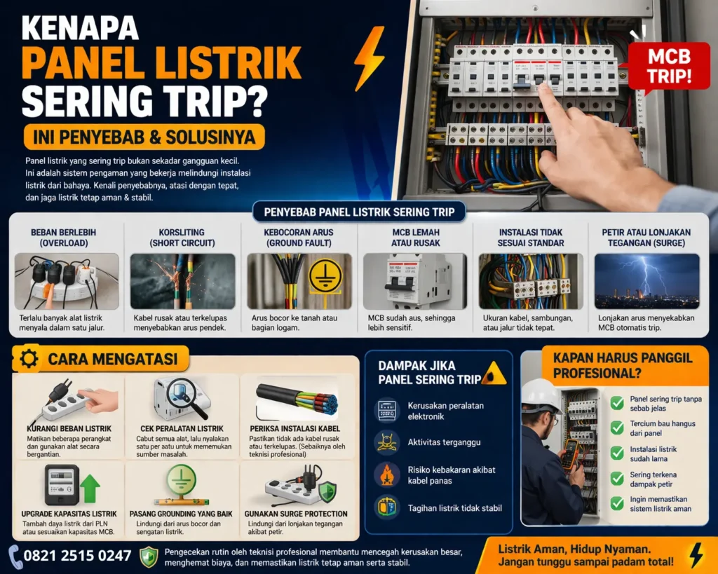 panel listrik sering trip