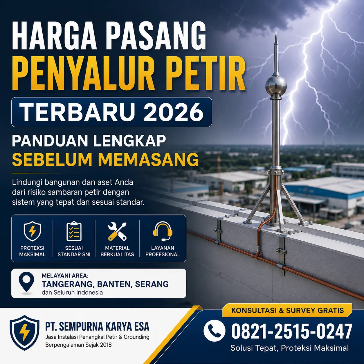 Harga pasang penyalur petir 2026