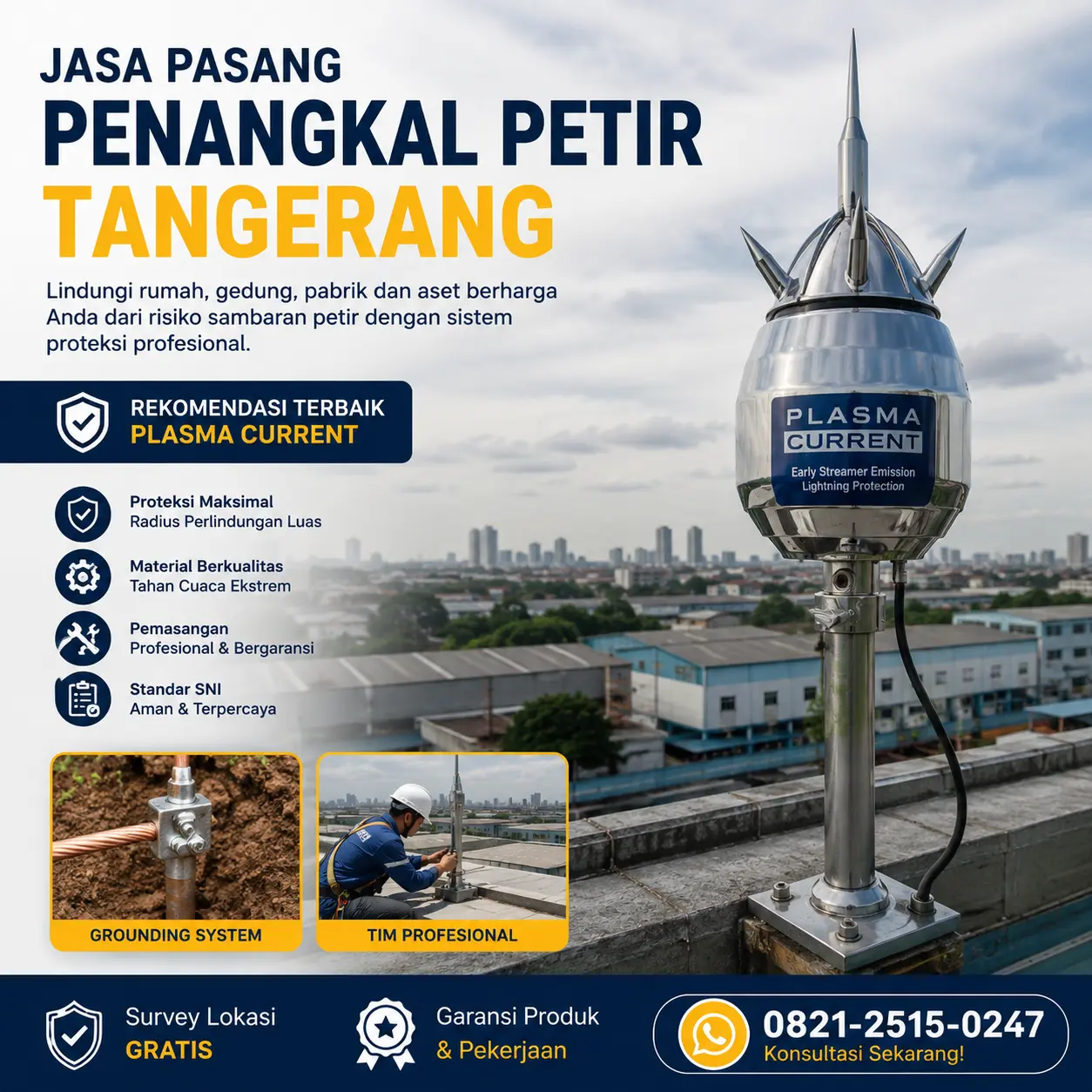 Jasa Pasang Penangkal Petir Tangerang Terpercaya