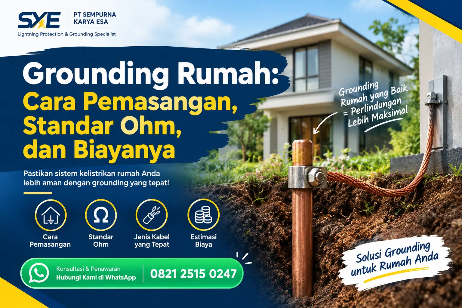 cara pemasangan grounding rumah