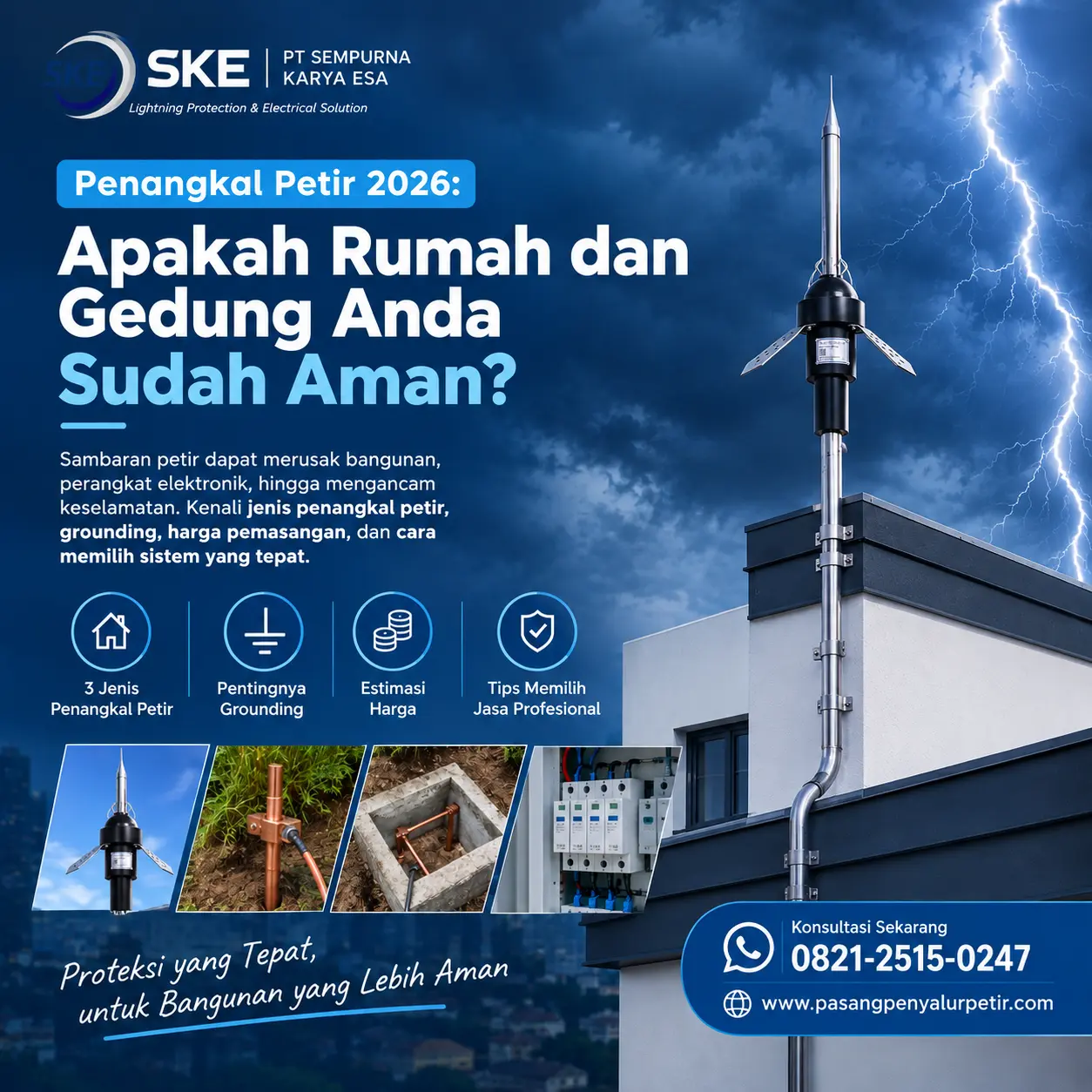 penangkal petir saat sambaran